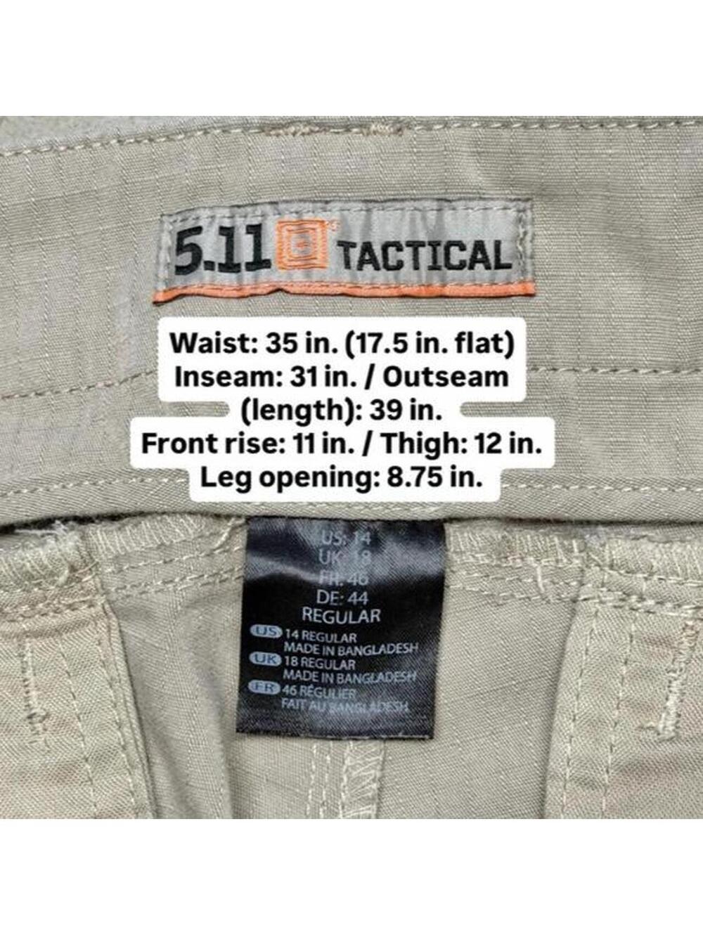 5.11 Tactical Stryke Pants Women's 14 Regular Beige TDU Ripstop Cargo Utility - Picture 3 of 7